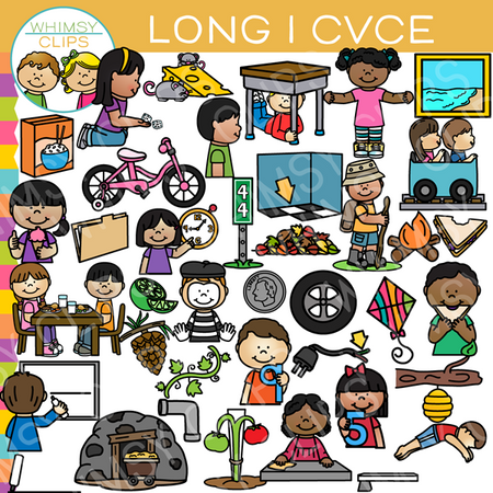 CVCe Long Vowel Word Family Clip Art