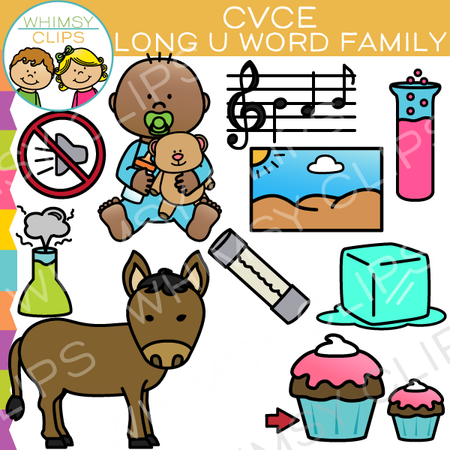 CVCe Long U Word Family Clip Art