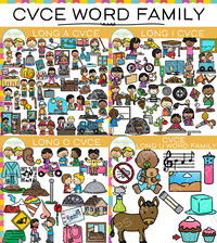 CVCe Long Vowel Word Family Clip Art