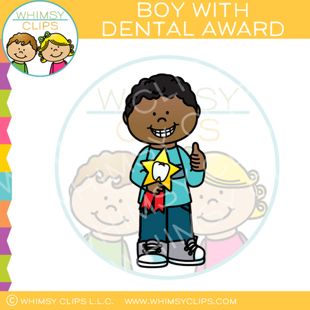 Boy With Dental Award Clip Art