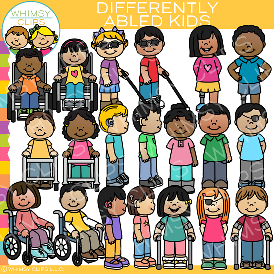 Kids with Disabilities Clip Art