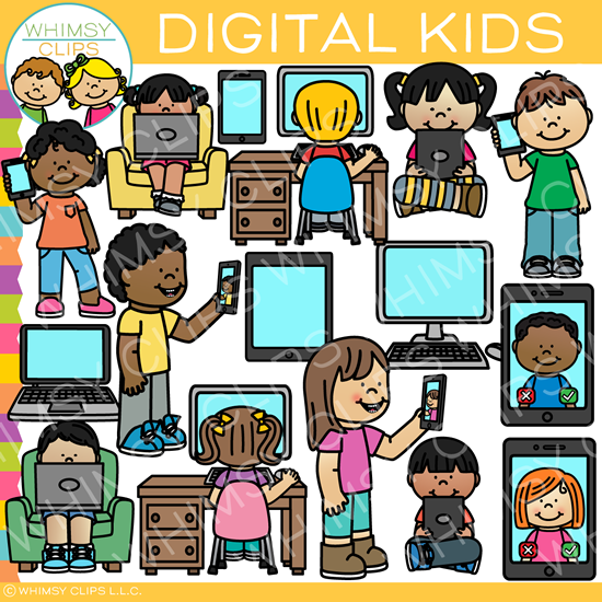 Digital Kids Technology Clip Art