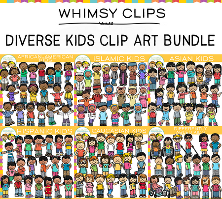 Diverse Kids Clip Art