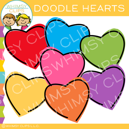 Free Doodle Hearts Clip Art