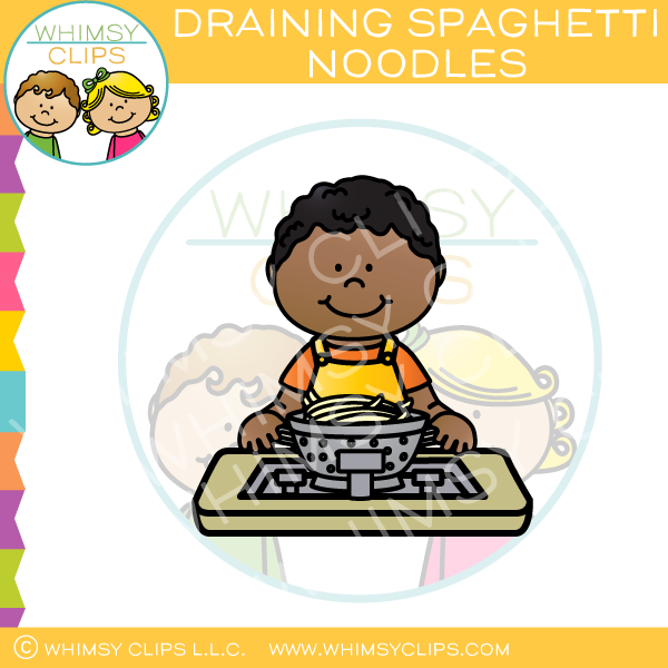 Draining Spaghetti Noodles Clip Art