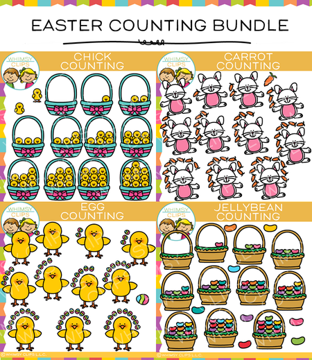 Easter Counting Clip Art Bundle