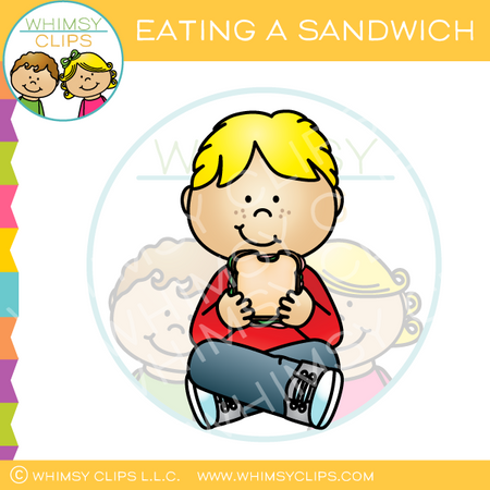 Eating a Sandwich Clip Art