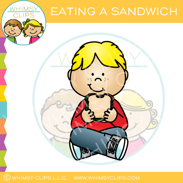 Eating a Sandwich Clip Art