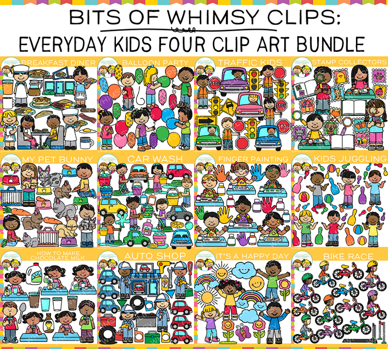 Bits of Whimsy Clips: Everyday Kids Clip Art Bundle FOUR – Whimsy Clips