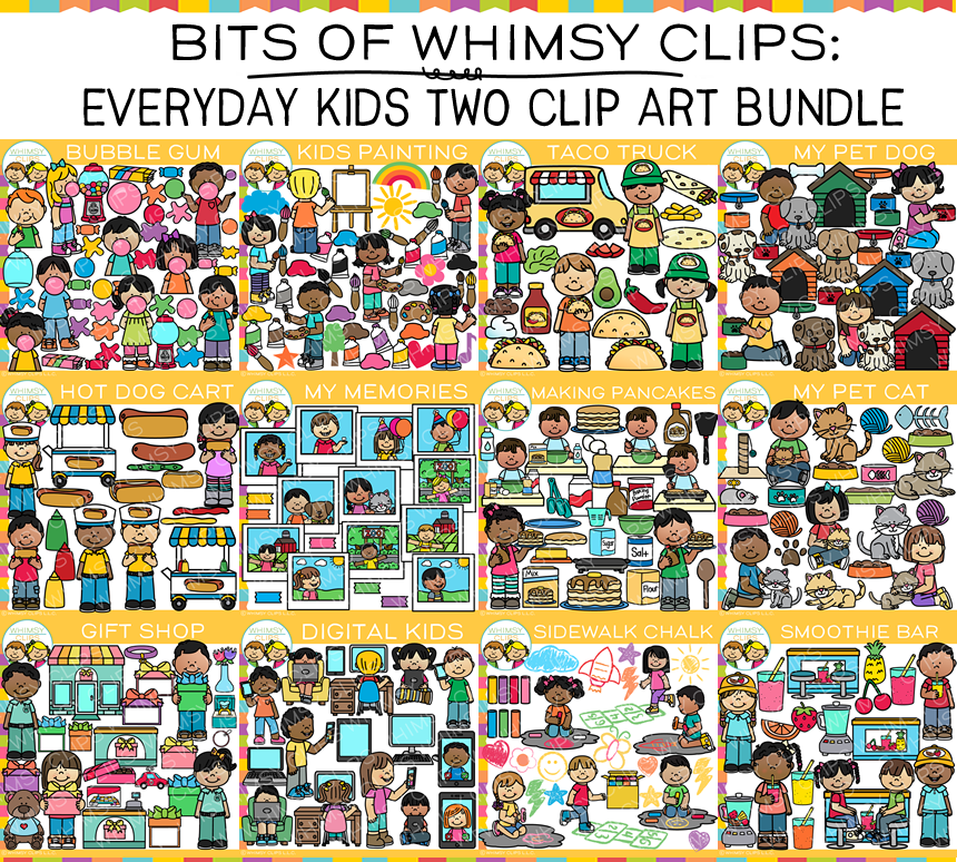 Bits of Whimsy Clips: Everyday Kids Two Clip Art BUNDLE – Whimsy Clips