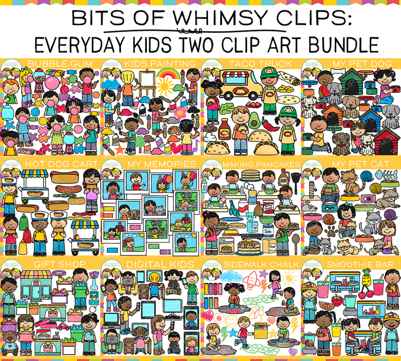 Bits of Whimsy Clips: Everyday Kids Two Clip Art BUNDLE – Whimsy Clips