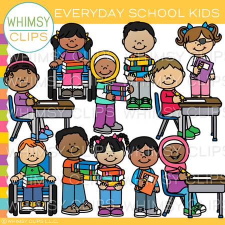 Everyday School Kids Clip Art