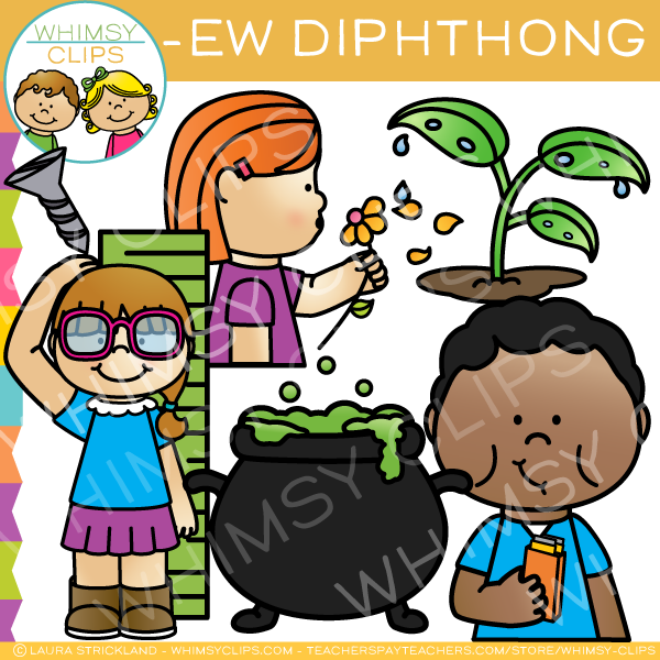 EW Words Diphthongs Clip Art 