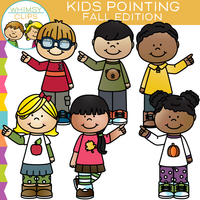 Kids Pointing Clip Art