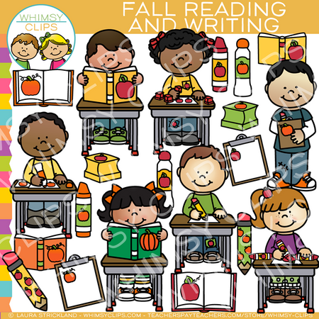 Fall Reading and Writing Clip Art
