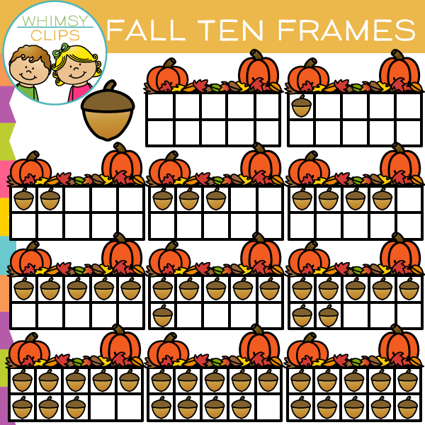 Fall Ten Frames Clip Art