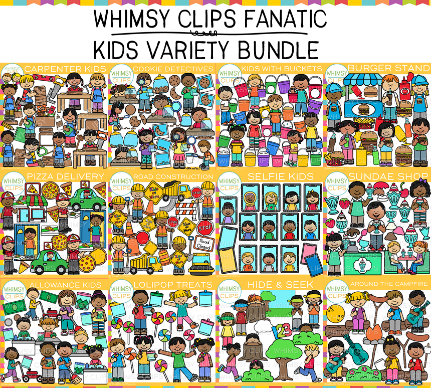Whimsy Clips Fanatic: KIDS Clip Art Variety Bundle