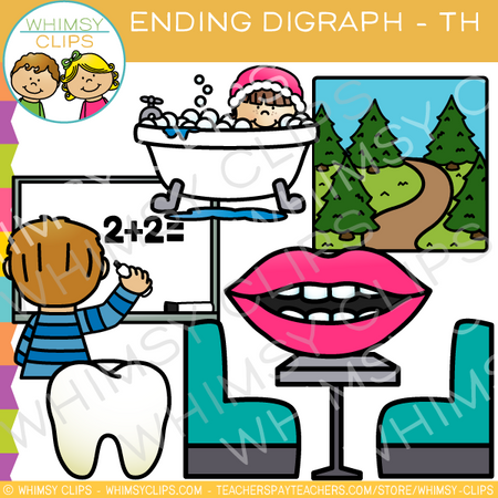 Ending Digraph Th Words Clip Art
