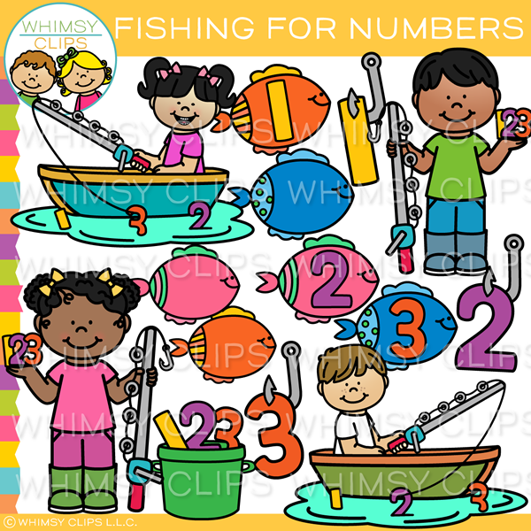 Number Fishing Clip Art
