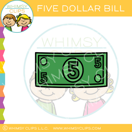 Plain Five Dollar Bill Clip Art