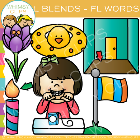 L Blends Clip Art - FL Words