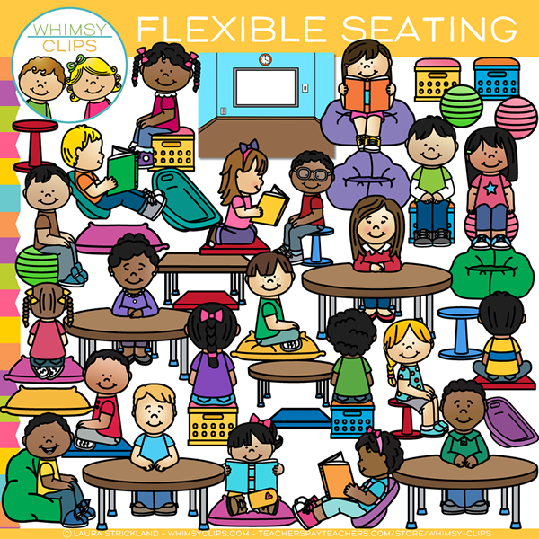 Kids Using Flexible Seating Clip Art – Whimsy Clips