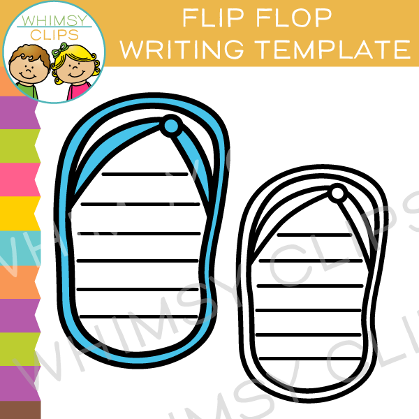 Free Flip Flop Writing Template Clip Art – Whimsy Clips for Free Printable Flip Flop Template
