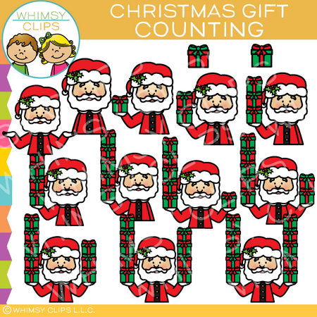 Counting Christmas Gifts Clip Art