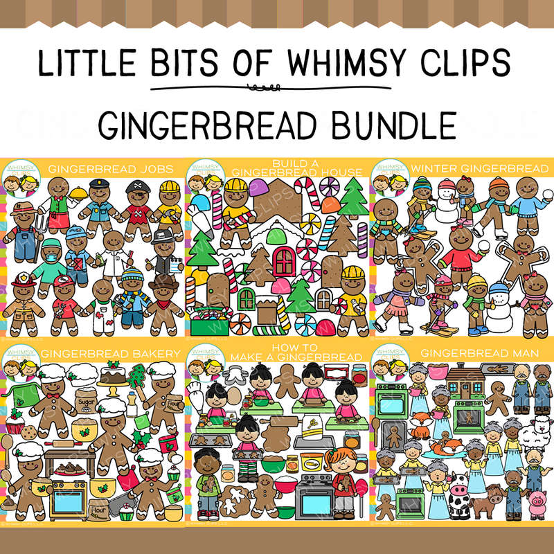 Little Bits of Whimsy Clips: Gingerbread Clip Art GROWING Bundle ...
