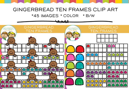 Gingerbread Ten Frame Clip Art