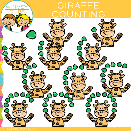 Giraffe Counting Clip Art