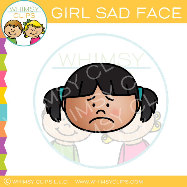 Girl Face Sad Clip Art