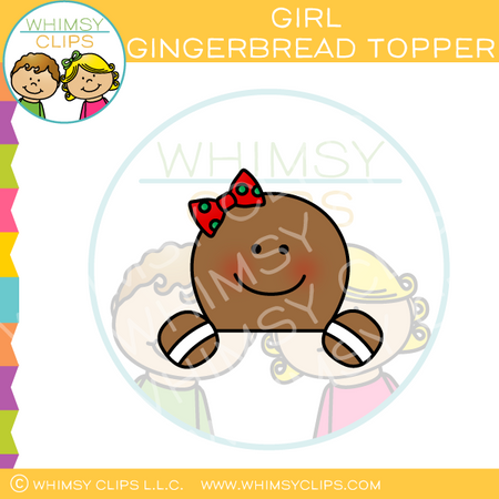 Girl Gingerbread Topper Clip Art