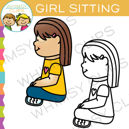 Girl Sitting Clip Art