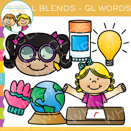 L Blends Clip Art - GL Words