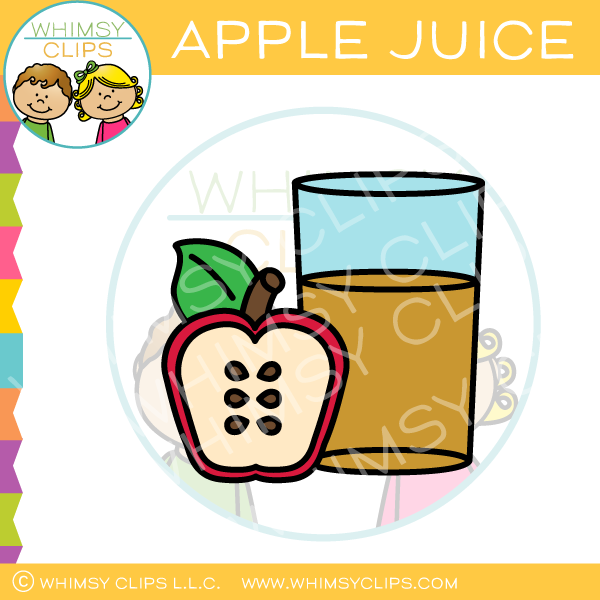 Glass of Apple Juice Clip Art