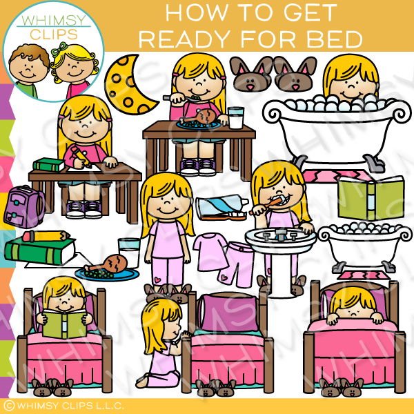 Bedtime Daily Routines Clip Art