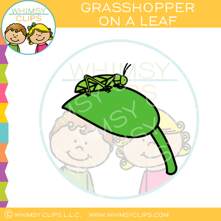 Grasshopper On A Leaf Clip Art