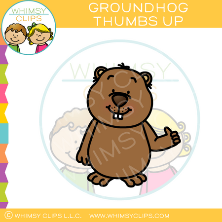 Groundhog Thumbs Up Clip Art