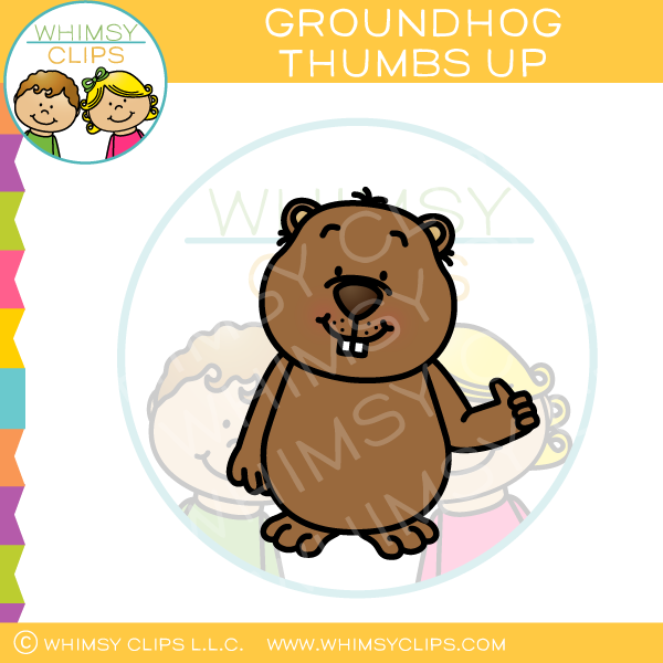 Groundhog Thumbs Up Clip Art