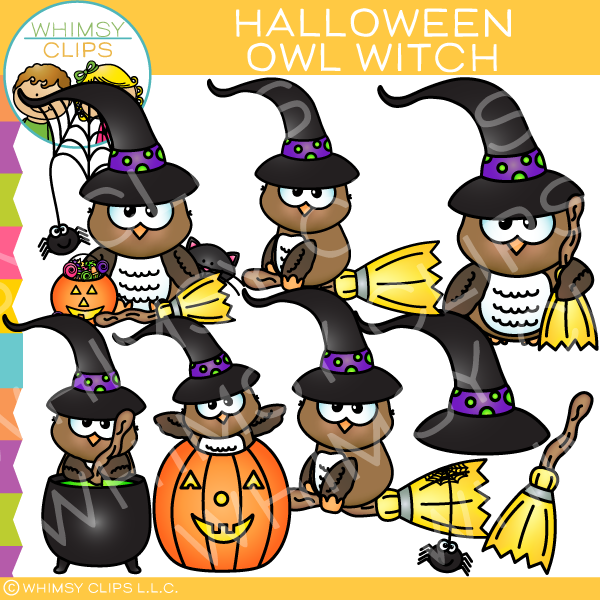 Halloween Owl Witch Clip Art