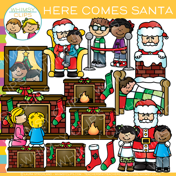 Here Comes Santa Clip Art