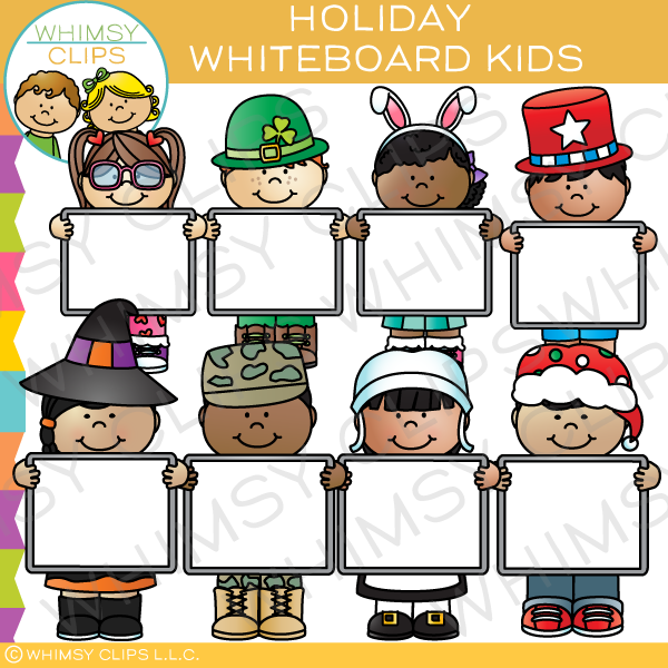 Holiday Whiteboard Kids Clip Art