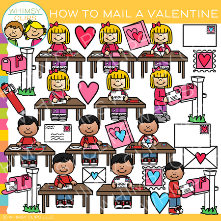 How to Mail a Valentine Clip Art