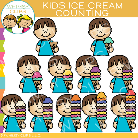 Counting Ice Cream Clip Art