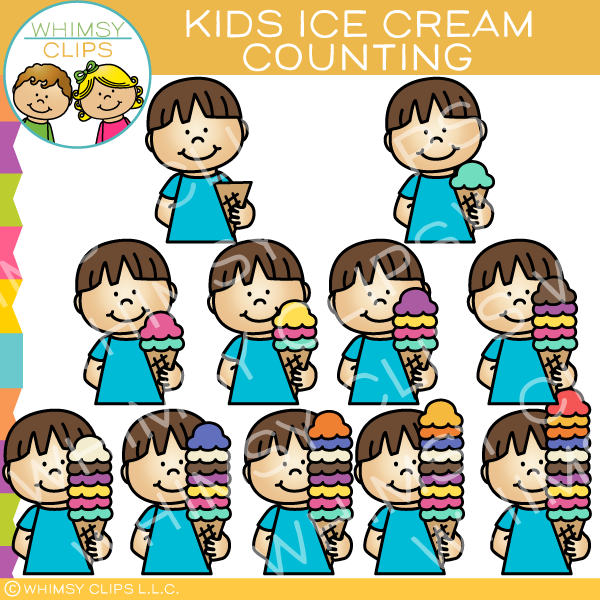 Counting Ice Cream Clip Art
