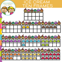 Ice Cream Ten Frames Clip Art