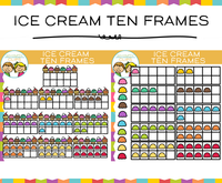 Ice Cream Ten Frames Clip Art