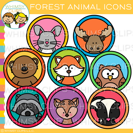 Forest Animal Icons Clip Art
