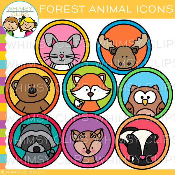 Forest Animal Icons Clip Art